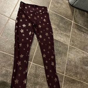 Little Girl's & Girl's Faux Leather Star Leggings Large (14) - SPANX Brand